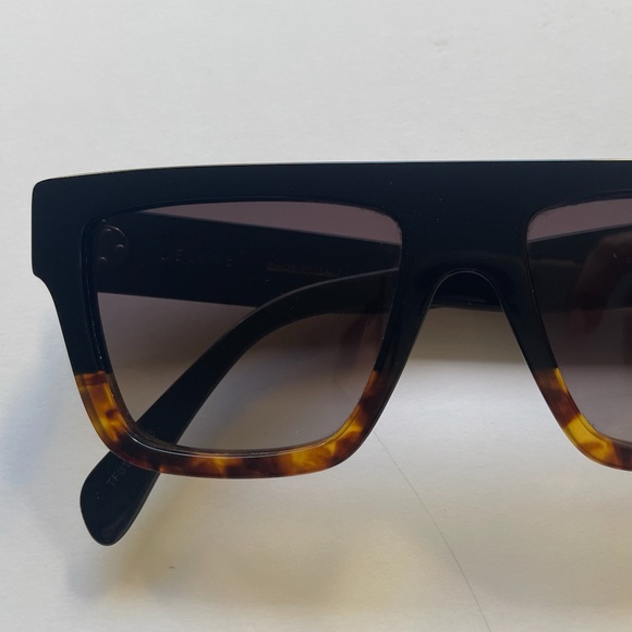 CELINE BLACK and TORTOISE RECTANGLE SUNGLASSES CL40013i 05F 55/19 - Picture 8 of 8